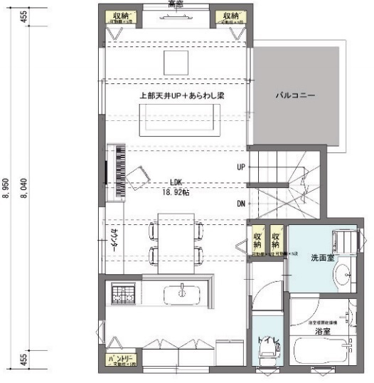 危険度の高い回り階段は 吹き寄せ階段 で アールギャラリーでガレージ付注文住宅を建てる