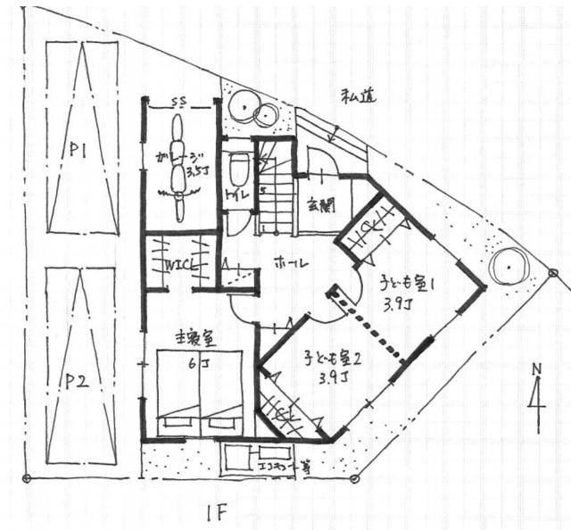 危険度の高い回り階段は 吹き寄せ階段 で アールギャラリーでガレージ付注文住宅を建てる